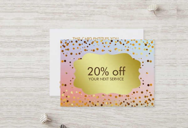 Confetti Gold Coupon Card Voucher Discount Gift