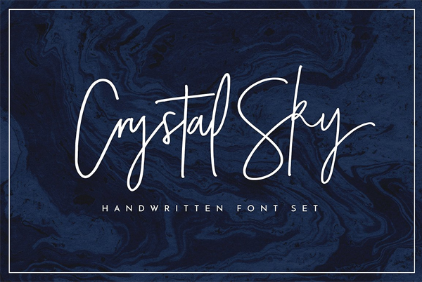 Crystal Sky Cursive Handwriting Font