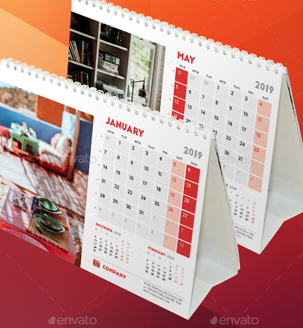 Desk Calendar 2019 Template