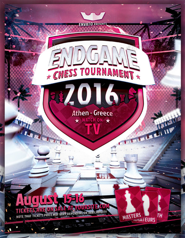 Endgame Chess Tournament Flyer Template