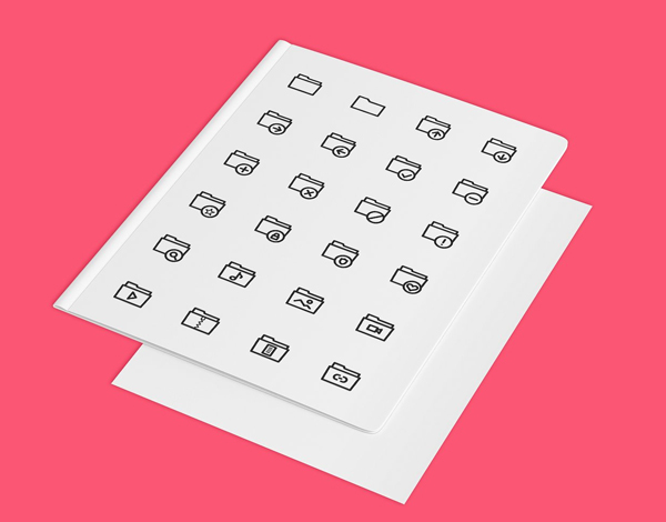 Folders and Files Line Icons