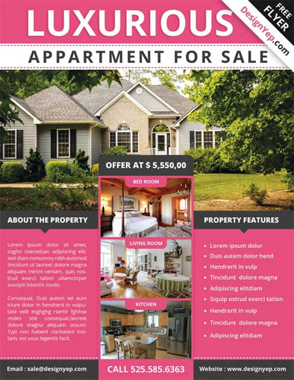 Free House For Sale PSD Flyer