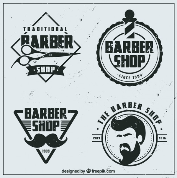 Free Vintage Flat Barber Shop Logos