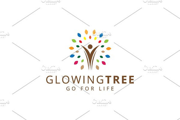 Glowing Tree Logo Design