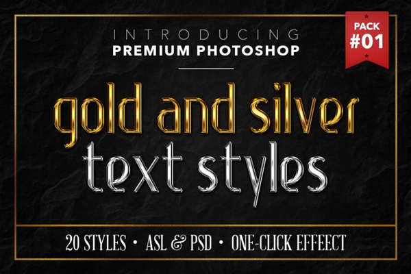 Gold & Silver Photoshop Text Styles
