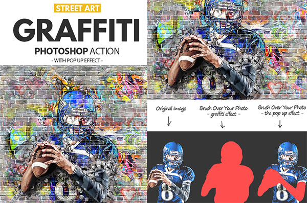 Graffiti Effect With Pop Up Photoshop Action