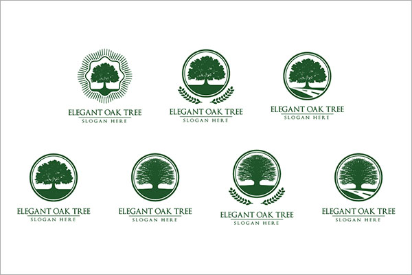 Green Oak Tree Logo Designs