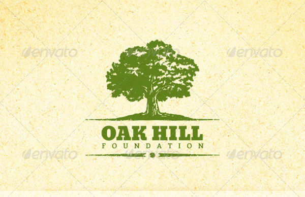 Holistic Oak Tree Vintage Emblem Logo Set