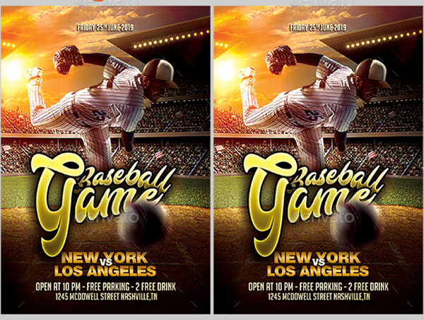 Baseball Game PSD Flyer Template
