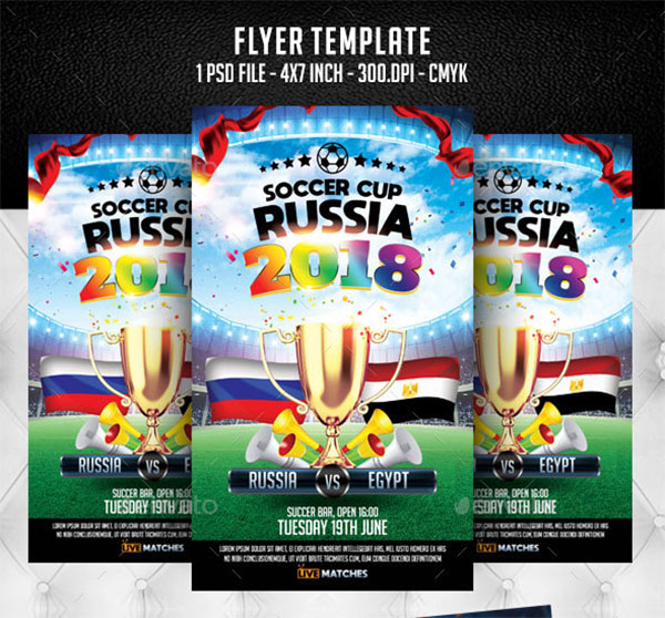 Colorful Soccer Cup Flyer Template
