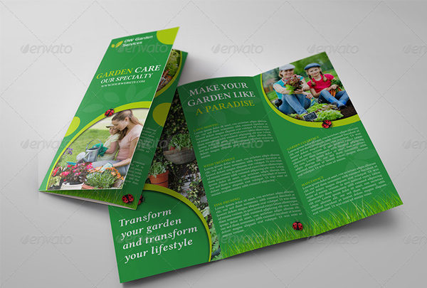 Garden Services Tri-Fold Brochure Template