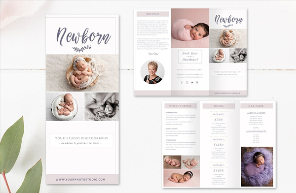 Newborn Trifold Brochure and Magazine Template