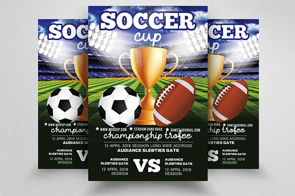 Soccer Match PSD Flyer Template