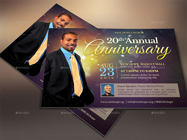 Starlight Pastor Anniversary Flyer Template
