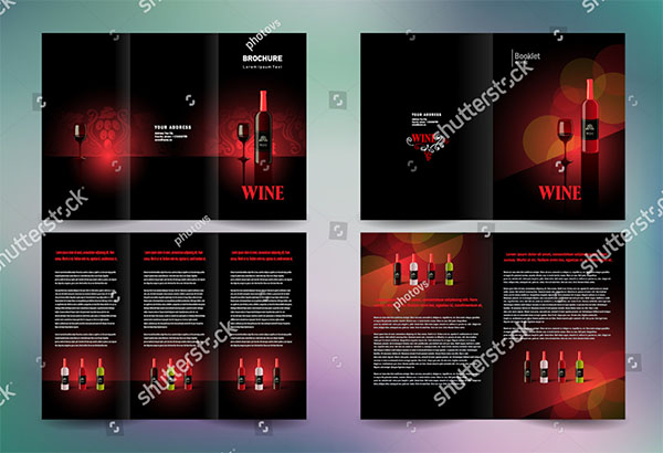 Wine Vector Brochure Design Template