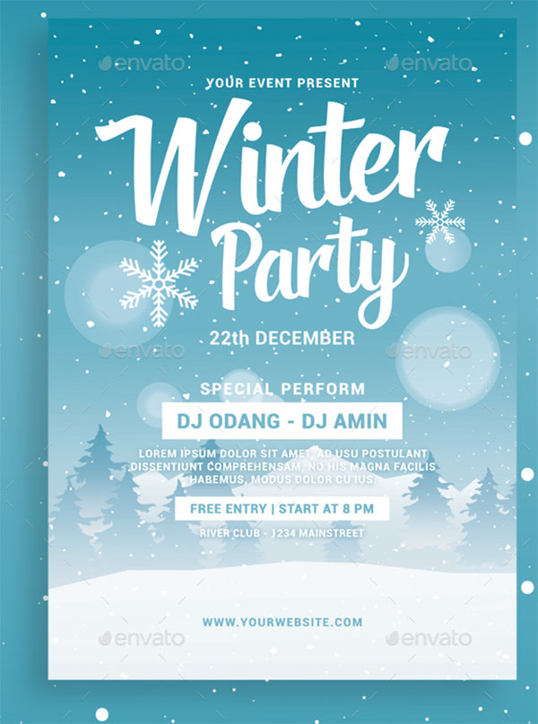Winter Party Flyer Design