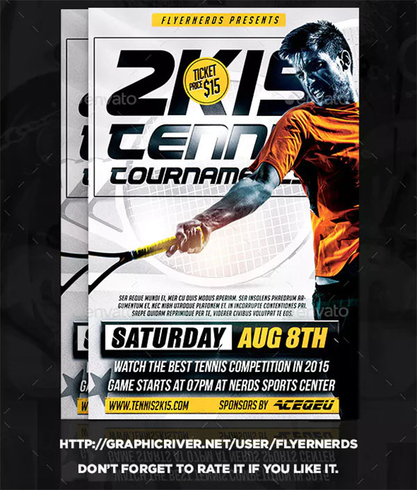 2K15 Tennis Tournament Sports Flyer