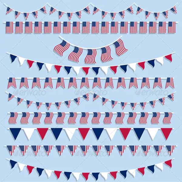 American Flag Bunting Banners