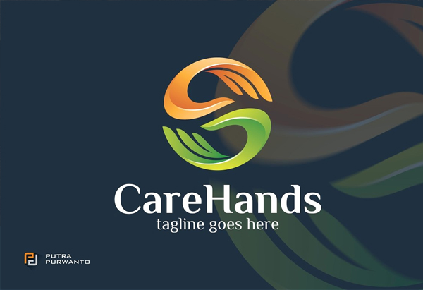 Care Hands Logo Template