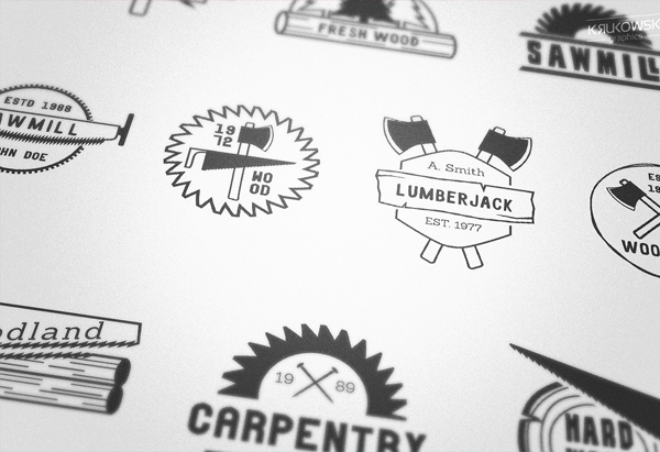 Carpentry Wood Badges Logo Designs