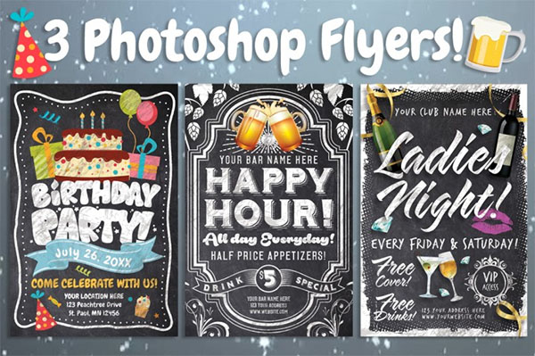 Chalk Party Flyer Bundle