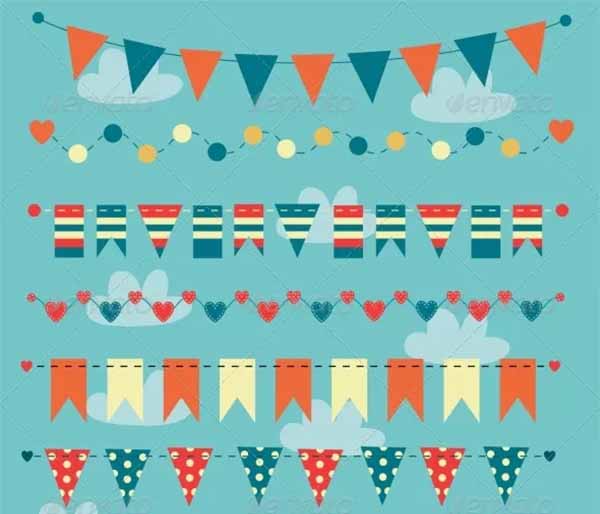 Colorful Bunting and Garlands