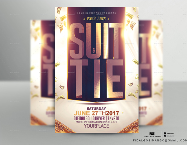 Editable Suit & Tie Flyer Template