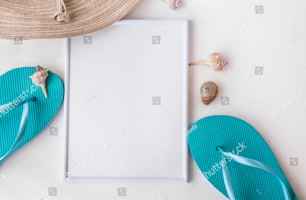 Elegant Beach Frame Mockup 