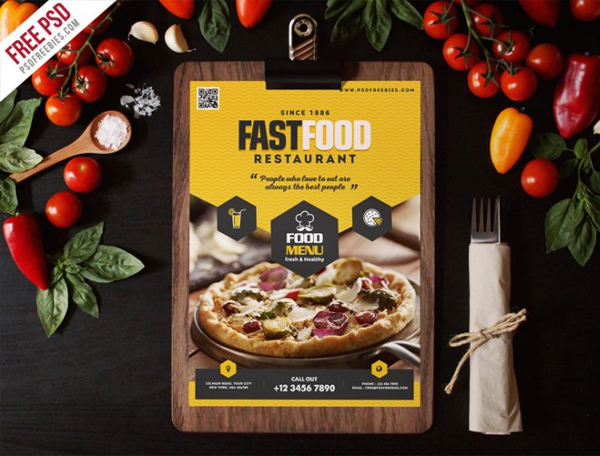 Fast Food Restaurant Menu Flyer Template