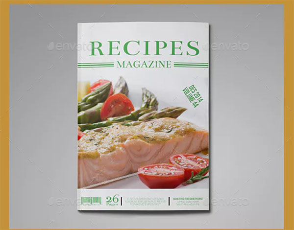 Food Recipes Magazine Template