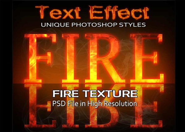Free Download PSD Fire Text Effect 