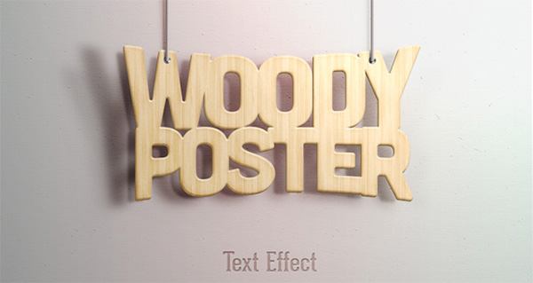 Free PSD Woody Text Effect