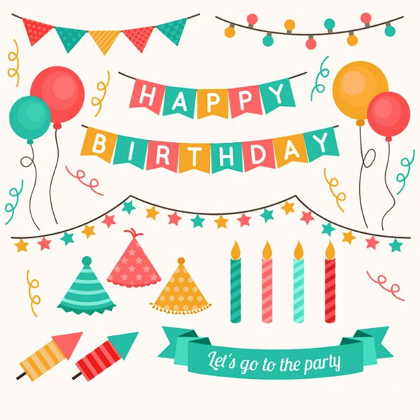Free Vector Birthday Party Bunting Banners