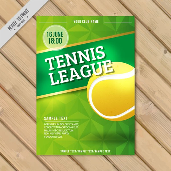 Free Vector Tennis League Flyer