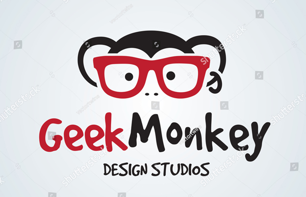 Geek Monkey Vector Logo Template