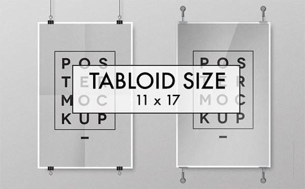 Hanging Mockup Poster Tabloid Size