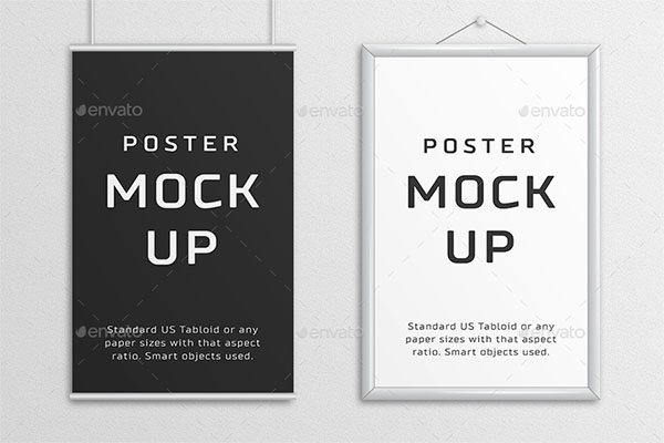 Hanging Tabloid Poster Mock-Up