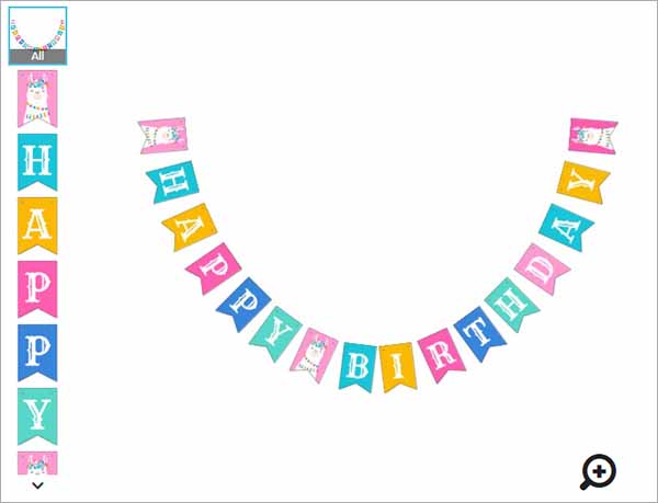 Happy Birthday Party Bunting Flags