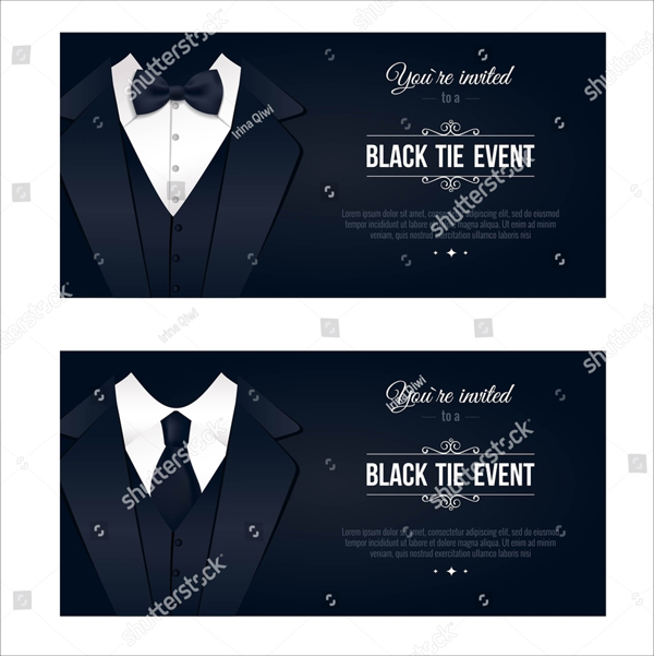 Horizontal Black Tie Event Flyer Template