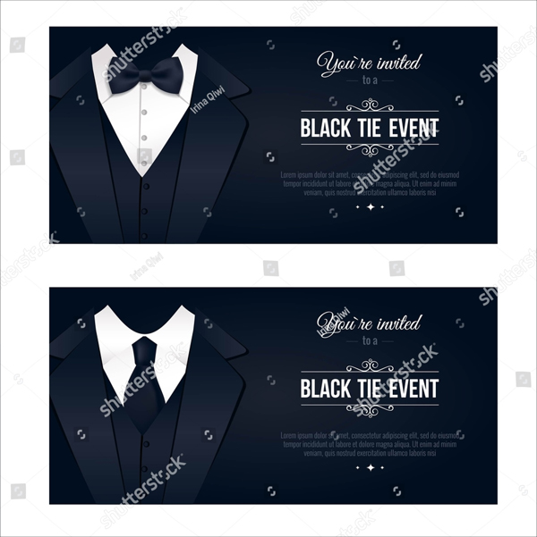 Horizontal Black Tie Event Flyer Template