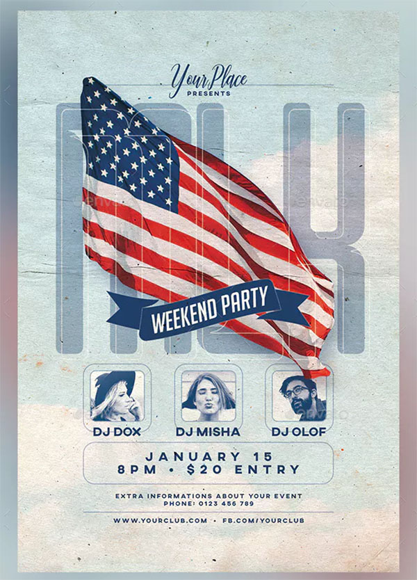 MLK Weekend Party Flyer & Poster Design