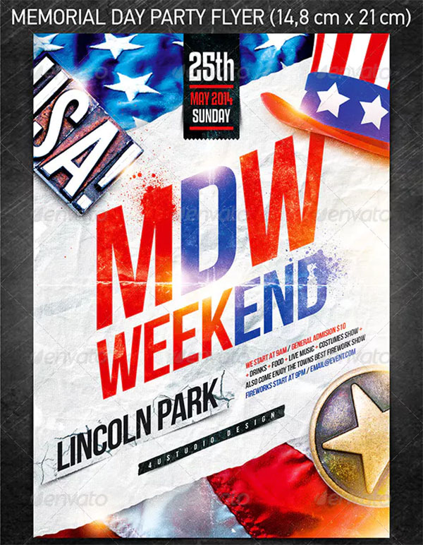 Memorial Day Weekend Party Flyer Design