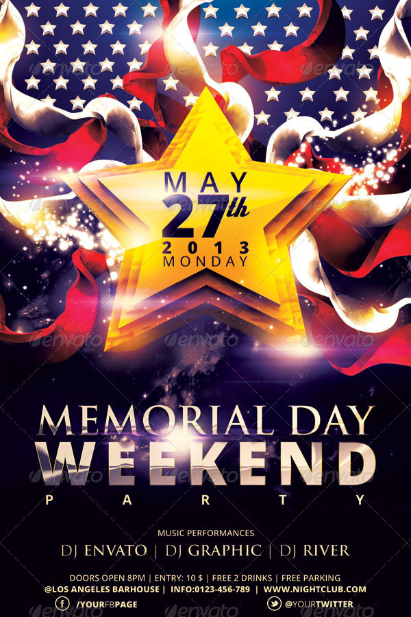 Memorial Day Weekend Party Flyer