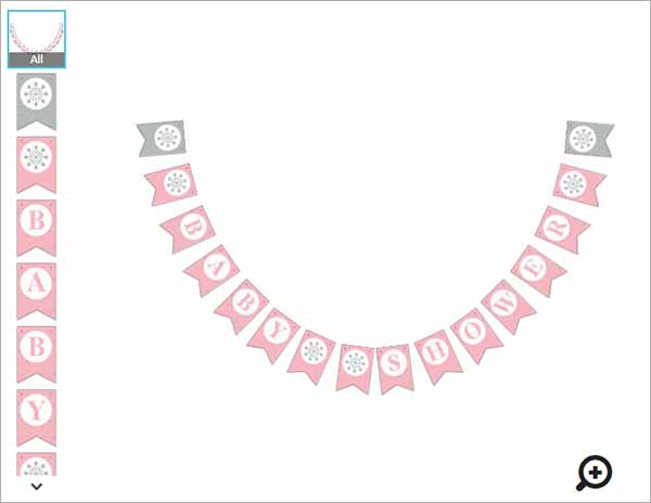 Pink Baby Shower Bunting Flags