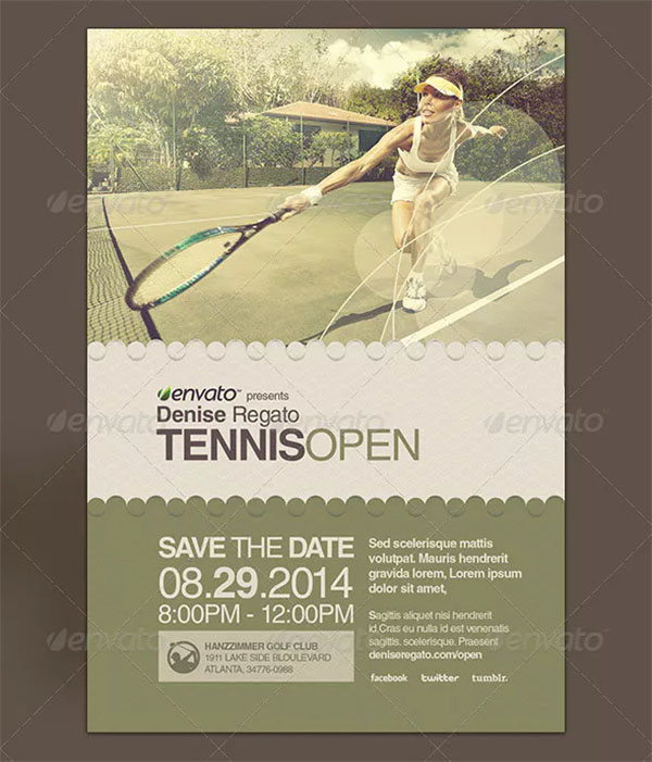 Regato Tennis Open Flyer Template