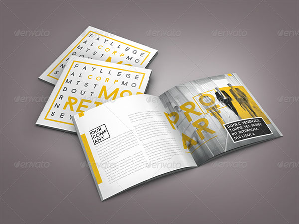Retro Style Square Brochure Indesign
