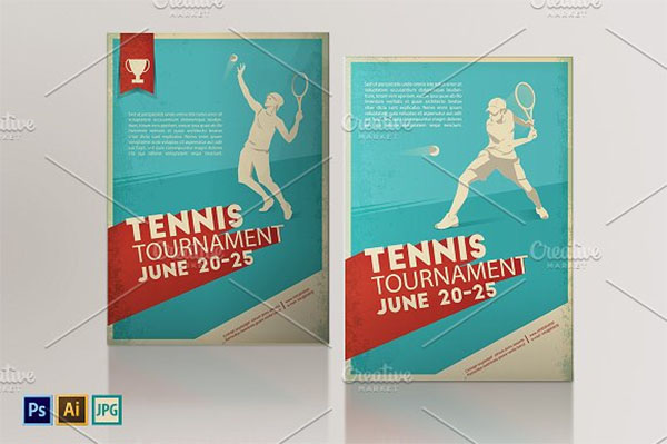 Retro Tennis Flyer Template