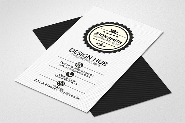 Retro Vertical Business Visiting Cards
