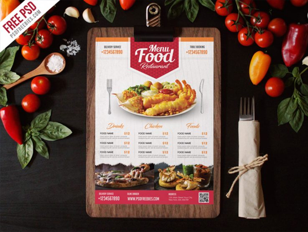 Simple Restaurant Food Menu Flyer Template