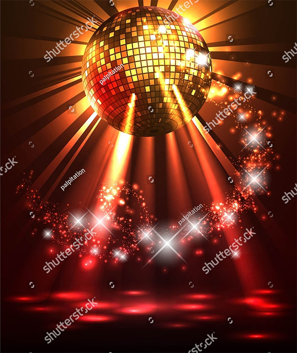 Sparkling Disco Ball Night Party Flyer